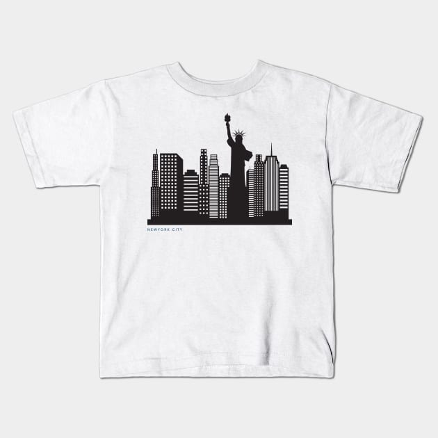 New York Skyline Kids T-Shirt by jeune98